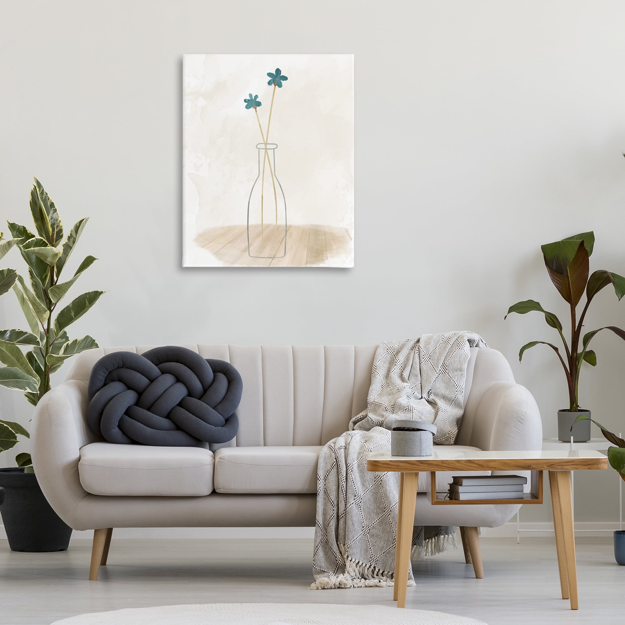 Stupell Industries Simple Watercolor Vase Botanical & Floral Painting Gallery Wrapped Canvas Art Print Wall Art, 30 x 40