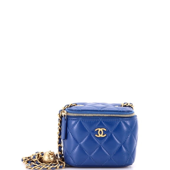 Pre-Owned Pearl Crush Vanity Case with Chain Quilted Lambskin Mini By Rebag