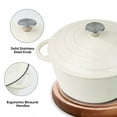 thumbnail image 6 of Hawsaiy 6 QT Enameled Cast Iron Dutch Oven with Lid, Nonstick Cookware for Baking, Roasting, Braising & Cooking, Dual Handles, Cream, 6 of 10