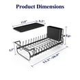 thumbnail image 2 of Kitsure Expandable Dish Drying Rack with Drying Tray, Over Sink Dish Rack for Kitchen Counter, Removable Utensils Holder, Fits 14"-20.9" Sink, Black, 2 of 8