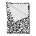 thumbnail image 2 of Polish Folk Art Soft Flannel Fleece Blanket, Repeating Botanical Composition with Folkloric Traditional Flowers, Cozy Plush for Indoor and Outdoor Use, 70" x 90", Charcoal Grey White, by Ambesonne, 2 of 5