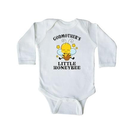 

Inktastic Cute Bee Godmother s Little Honeybee with Stars Gift Baby Boy or Baby Girl Long Sleeve Bodysuit