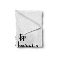 thumbnail image 2 of Inspirational Soft Flannel Fleece Throw Blanket, Little Step to a Journey Calligraphic Modern Text Brush Ink Style, Cozy Plush for Indoor and Outdoor Use, 50" x 60", Black and White, by Ambesonne, 2 of 6