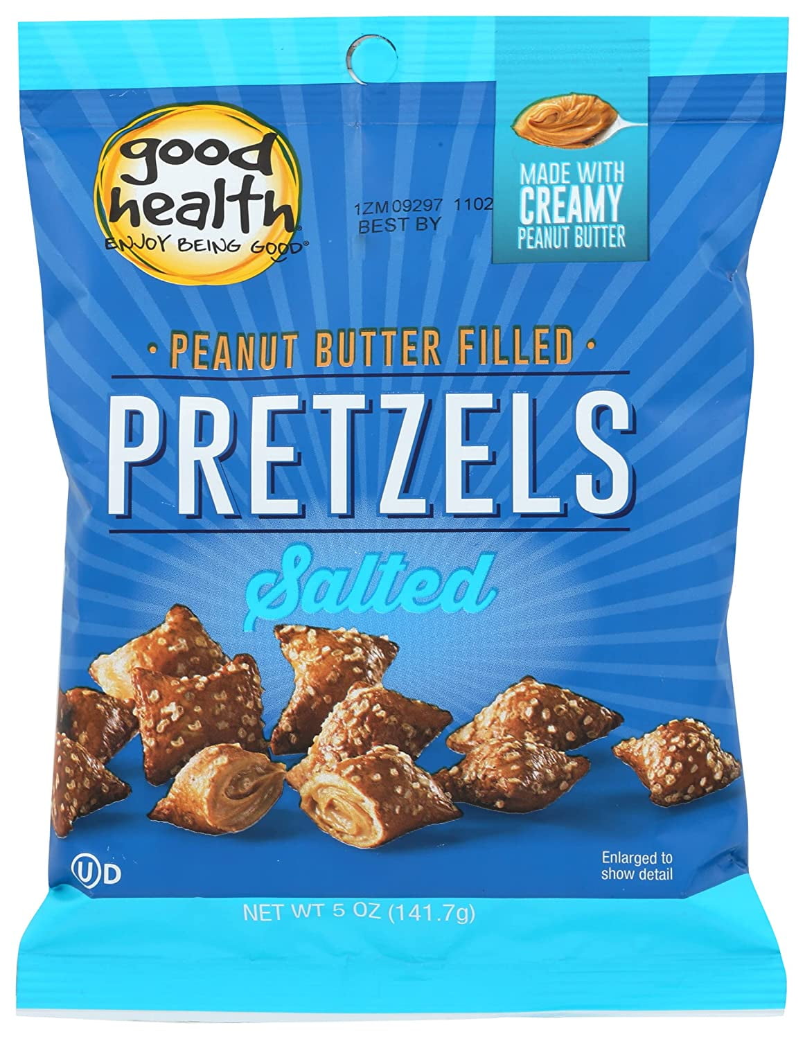 Good Health Inc. Peanut Butter Filled Pretzels Salted 5 oz Pack of 4