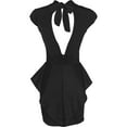 thumbnail image 2 of Peplum Cutout Color Block Dress (Small, Black), 2 of 2