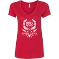 thumbnail image 3 of Inktastic Born in 1958 Limited Edition Women's V-Neck T-Shirt, 3 of 5
