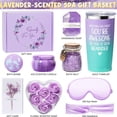thumbnail image 2 of Gift Baskets for Women, 10 Pcs Lavender Relaxing Spa Gifts Basket, Beauty Bath Gift Sets Birthday Mother's Day Gifts for Her, Purple, 2 of 8