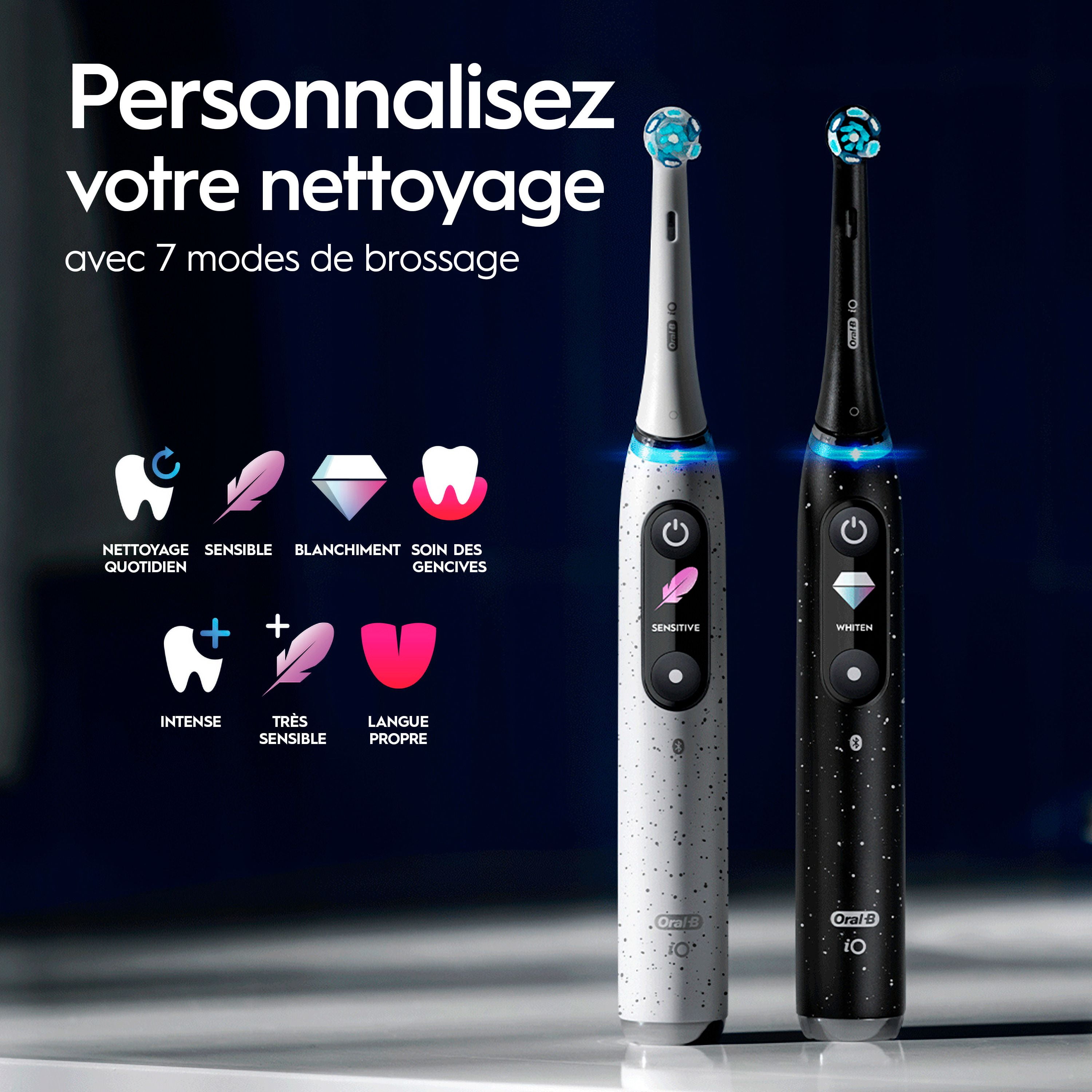 Oral-B iO Series 10 Rechargeable Electric Toothbrush with Ultimate Clean and Gentle Care Replacement Brush Heads, Black, and Charger