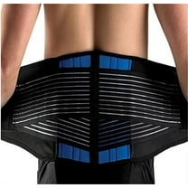 Aofit Double Pull Neoprene Back Support Belt, L 32-36 inches, Black & Blue