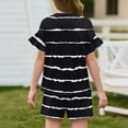 thumbnail image 4 of Abcomgle Girls 2 Piece Outfits Size 5/6 Colorblock Ruffle Sleeve Tshirts and Elastic Waist Shorts Cute Casual Girls Summer Clothes 14-15 Years,Black, 4 of 5