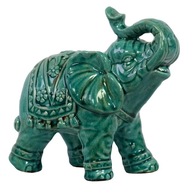 Urban Trends Ceramic Trumpeting Standing Elephant Figurine with ...