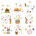 thumbnail image 2 of Toorise Easter Window Stickers 9 Sheets Cute Cartoon Bunny Window Decals Colourful Static Cling Sticker Reusable PVC Easter Decals Party Decorations for Windows Mirrors and Glass Doors, 2 of 9