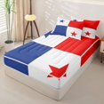 thumbnail image 2 of Manfei Panama Flag Zipper Queen Comforter Set with Fitted Sheet and 2 Pillowcases,Patriotic Theme Art Zipper Bedding Set,Red Blue White,Light Gray Reversible,4pcs, 2 of 8