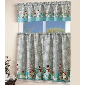Snowman Cardinal Window Curtain Christmas Decoration Swags