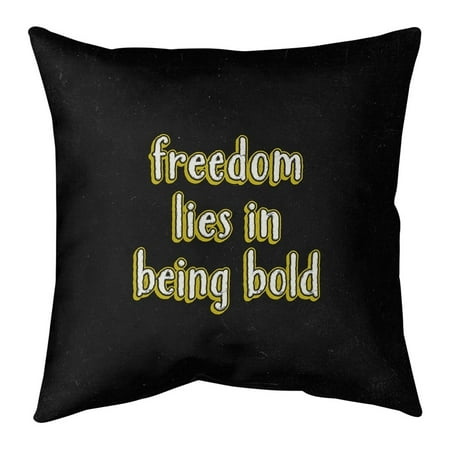 UPC: 0670507574221 | ArtVerse Quotes Be Bold Inspirational Quote Chalkboard Style Pillow (w/Rmv Insert)-Spun Poly 18 x 18 Large