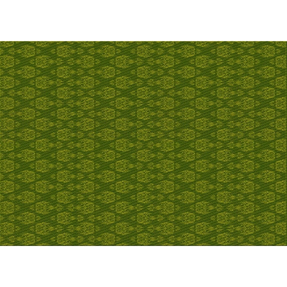 Ahgly Company Machine Washable Indoor Rectangle Transitional Dark Forest Green Area Rugs, 5' x 7'
