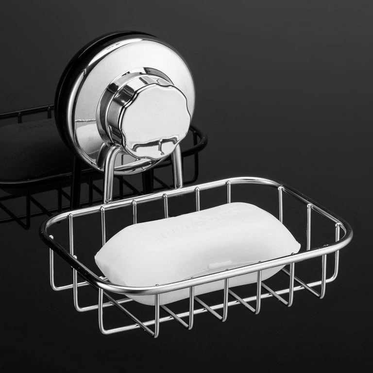 Soap Dish for Shower with Suction Cup, Shower Soap Holder, Stainless Steel  Bar Soap Holder, Soap Holder for Shower Wall, Soap Dishes for Bathroom