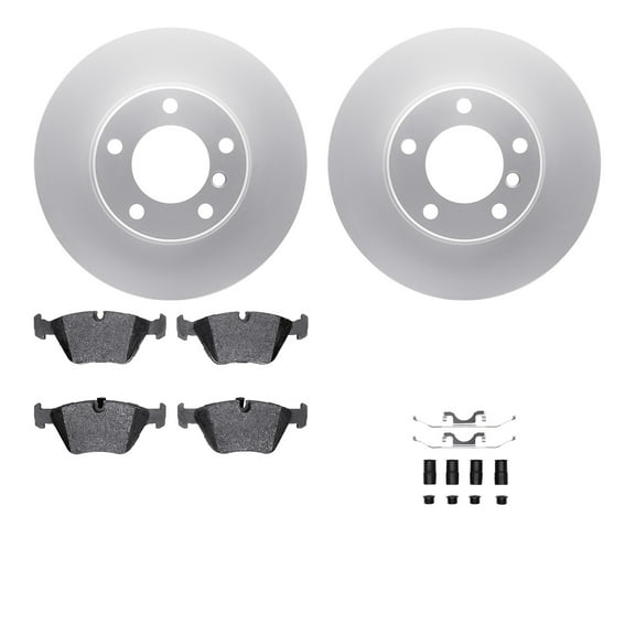 Dynamic Friction Company Front Geospec Brake Rotors with 5000 Euro Ceramic Brake Pads includes Hardware 4612-31016