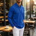 thumbnail image 5 of FGVCTG Men's Golf Polo Shirts Casual Long Sleeve Lightweight Pullover Top Soft Breathable Golf T-Shirt for Daily Wear Royal Blue S, 5 of 6