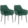 thumbnail image 1 of HOMCOM Ensemble de 2 Chaises de Salle à Manger, Chaises d'Appoint Rembourrées avec Pattes en Métal, 1 of 10