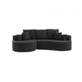 thumbnail image 5 of Christopher Knight Home 106" Modern Curved Cloud Sectional Sofa with 7 Pillows, 4 Seater Couch, Black, 5 of 7