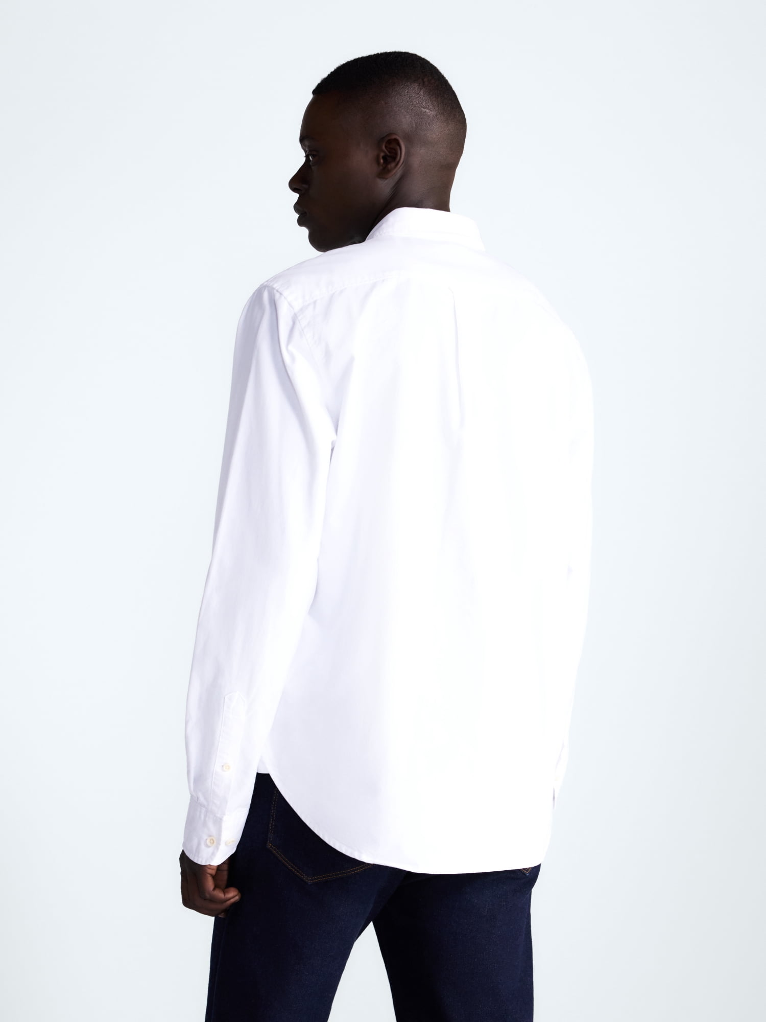 Free Assembly Men's Cotton Button Down Oxford Shirt with Long Sleeves, Sizes XS-3XL