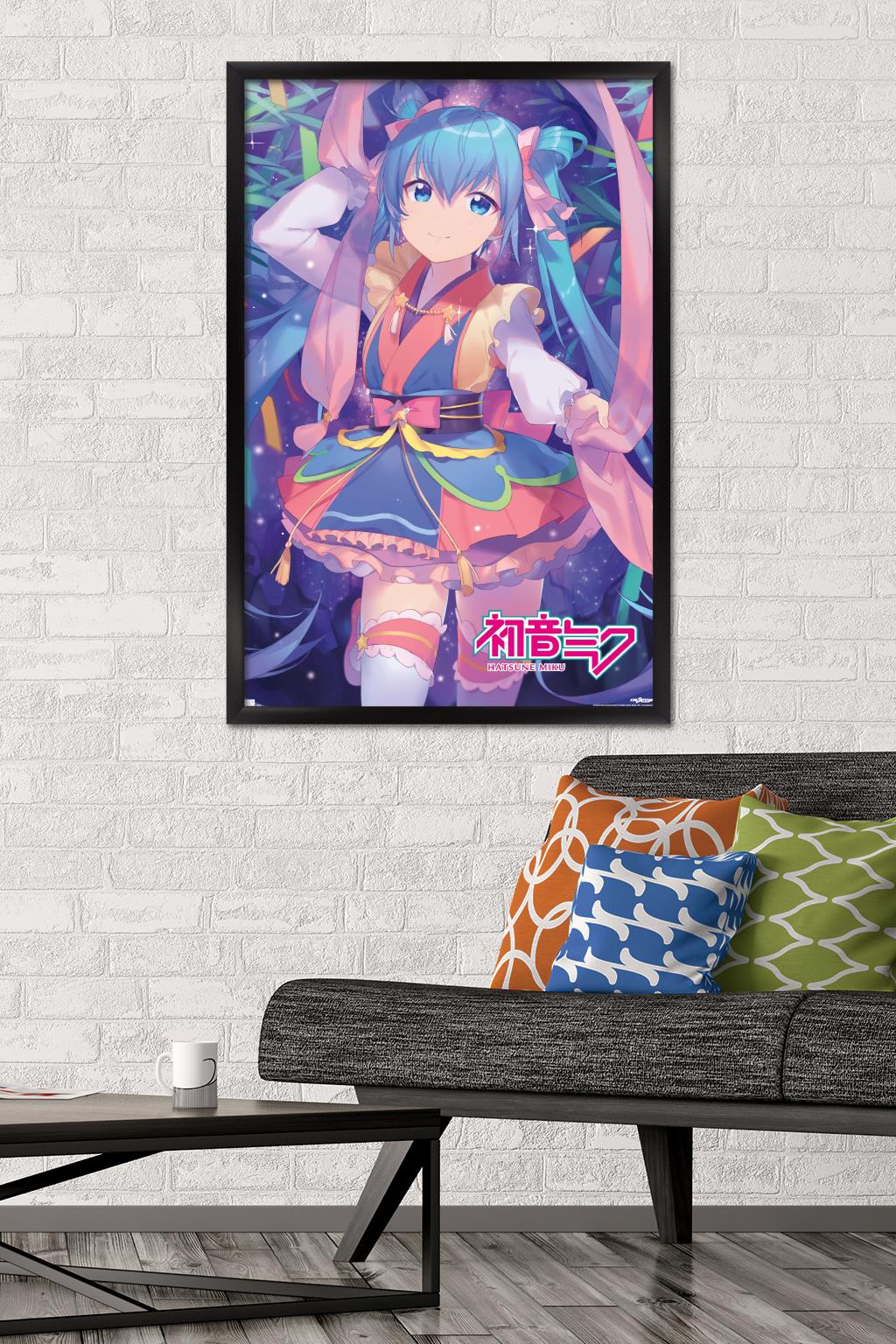 Hatsune Miku - Ribbons Wall Poster, 22.375" x 34" Framed