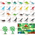 thumbnail image 2 of Moncolis 26 Piece Mini Plastic Realistic Dinosaur Figure Toys Set with Play Mat for Kids Toddlers Friends Indoor Game, 2 of 7