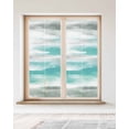 thumbnail image 2 of Window Privacy Film Turquoise Gray White Stained Glass Window Film Decorative Sun Block Window Cover Country Abstract Ombre Mottled Window Clings Static Adhesive Sticker for Bathroom 23.6"x59", 2 of 7