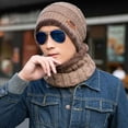 thumbnail image 2 of Men Beanie Hat Scarf Set Winter Warm Knit Hat and Infinity Scarf Gift Set, 2 of 3