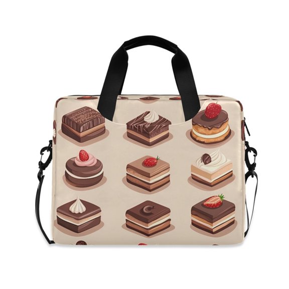 FORMRS 16" Laptop Bag Carrying Sleeve Case with Handle Travel Shoulder Briefcase, Pink Cakes