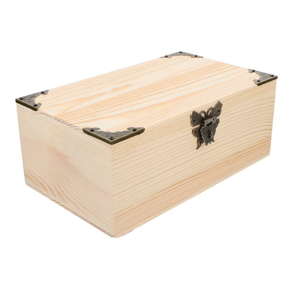 Masteelf Wooden Storage Box with Lid for Organizing Jewelry Crafts and Keepsakes Light Yellow 7.5 x 5 x 4.5 Inches