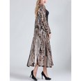 thumbnail image 5 of Women's Long Sleeve Open Front Illusion Long Sequin Cardigan Style Cover Up Black/Gold, 5 of 6