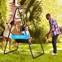 Anvazise A-shaped Strong Load Bearing Anti-deformed Hammock Chair Stand Swing Seat Metal Support Rack Black One Size