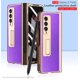 thumbnail image 2 of Funda de cuero con bisagras de doble chapado para teléfono Samsung Galaxy Z, carcasa plegable de 4 pliegues, 3 y 5G con ranura para bolígrafo, soporte HD, película frontal qym unisex, 2 of 2