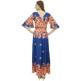 thumbnail image 3 of Bimba Women's Casual Floral Digital Printed Blue Long Moss Georgette Dress-22, 3 of 5