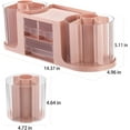 thumbnail image 6 of TACYKIBD Rotating Desk Organizer with 2 Pen Holder, Desk Organizers and Accessories with 10 Slots Pencil Holder for Desk + 3 Drawer, Art Supply Storage Box Caddy for Office Home, 6 of 12