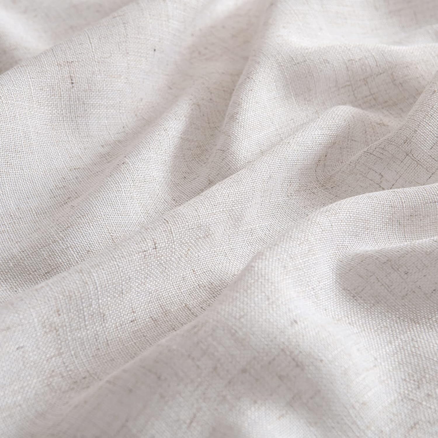 Linen Curtains 84 Inch Length 2 Panels for Bedroom Living Room, Soft Thick Linen Textured Back Tab Window Drapes Semi Sheer Light Filtering Rod Pocket Modern Farmhouse Decor
