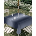 thumbnail image 3 of Square Outdoor Tablecloth with Umbrella Hole Navy Blue Ombre Outside Table Cloth Waterproof Patio Table Cover Modern Abstract Art Farmhouse Gradient Zipper Tablecloths for Picnic Camping 54x54 Inch, 3 of 8