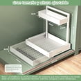 thumbnail image 3 of Cajones Organizador Bajo Fregadero, 2 Niveles Organizador de Cocina con 3 Rieles Adhesivo, Ajuste de altura en 6 niveles, Adecuado para Cocina Baño. Anchura 32-52 cm Ajustable, 3 of 17