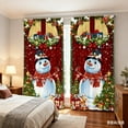 thumbnail image 5 of Oliegs Rideaux Imprimés des Fêtes 2 Rideaux Plats 2D Imprimés Rouges de Noël avec Flocons de Neige et Branches pour Chambre Salon Fête des Fêtes, 5 of 5