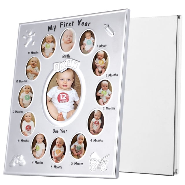 First Year Picture Frame, One-Year-Old Keepsake Photo Frame, First Year Baby Keepsake Frame, Baby Milestone Picture Frame, for New Parents, Oval Shape