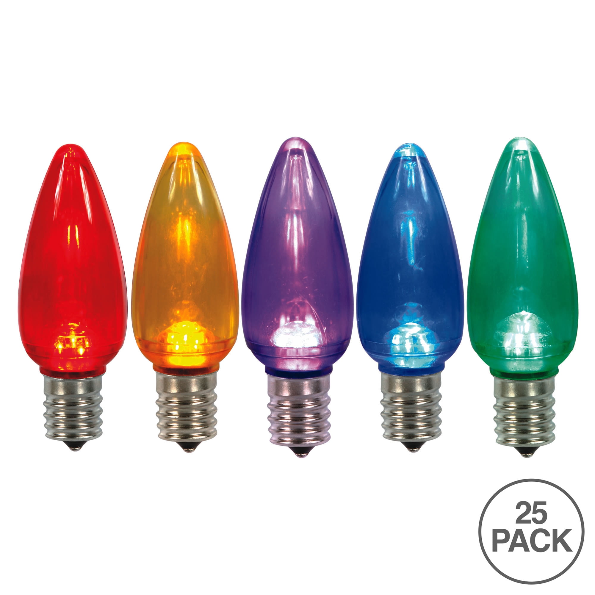Vickerman C9 Transparent Plastic LED Multi-color Dimmable Bulb, package of 25 per bag