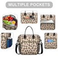 thumbnail image 2 of Brown and Beige Leopard Print Insulated Leakproof Lunch Box for Women, Large Lunch Bag for Tween Teen Adult, Loncheras Para Mujer for Work Beach Travel Picnic Camping, 2 of 6