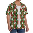 thumbnail image 2 of Xecao Santa Claus And Gnomes Men's Casual Short-sleeved Shirt, a button-up collared shirt with a pocket-Large, 2 of 5