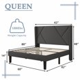 Queen Size Upholstered Platform Wooden Bed Frame, Solid Wooden Platform