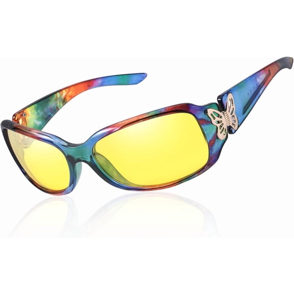 Women's Night Vision Glasses for Driving - Polarized Yellow Lens Reduce Headlights Glare NV022