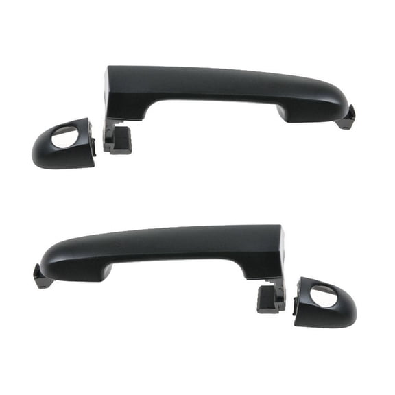 TRQ Front Exterior Outside Black Door Handle Pair LH RH Set for Hyundai Elantra DHA67473