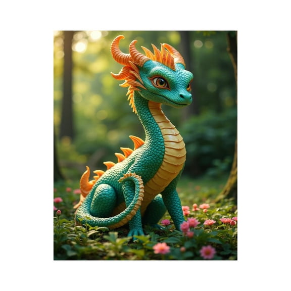 Paint by Numbers Kit for Adults, Colorful Forest Dragon Toy Paint by Numbers, Easy Paint by Numbers Kit for Adults Beginner, DIY Adult Paint by Number Kits on Canvas, 12x16in Home Decor