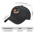 thumbnail image 3 of Vintage Cotton Washed Distressed Baseball Cap - Black Dad Hat with Stylized ' U ' Graphic in Orange & Green City Design for Men & Women, 3 of 6